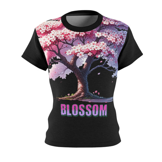 Women's All-Over Print T-Shirt – Soft, Breathable & Stylish Custom Tee, Cherry Blossom design, Cherry Blossom print