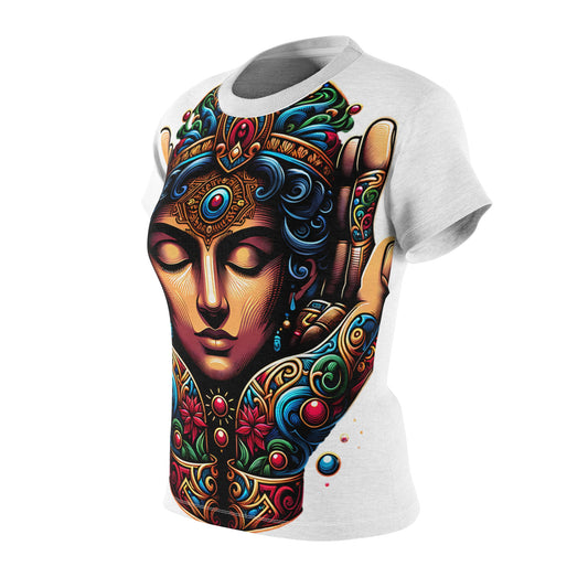 Women's All-Over Print T-Shirt – Soft, Breathable & Stylish Custom Tee, Divine Eye print design, Goddess print design