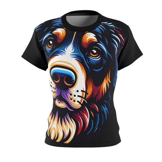 Women's All-Over Print T-Shirt – Soft, Breathable & Stylish Custom Tee, Dog face design, Dog head colorful design