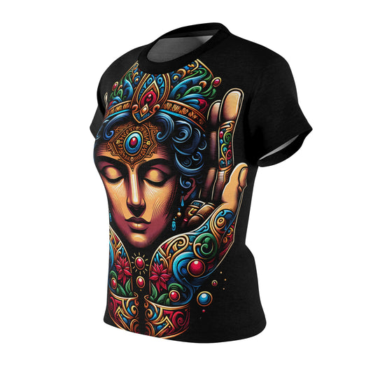 Women's All-Over Print T-Shirt – Soft, Breathable & Stylish Custom Tee, Divine eye design, Goddess print