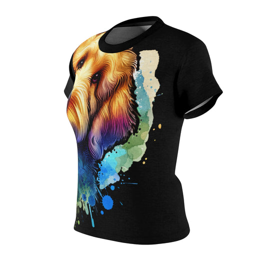 Women's All-Over Print T-Shirt – Soft, Breathable & Stylish Custom Tee, Colorful dog design print, Rainbow dog design print