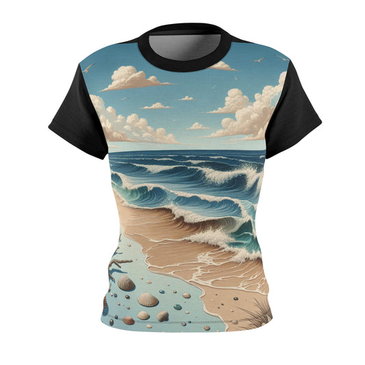 Women's All-Over Print T-Shirt – Soft, Breathable & Stylish Custom Tee, beach design, ocean design