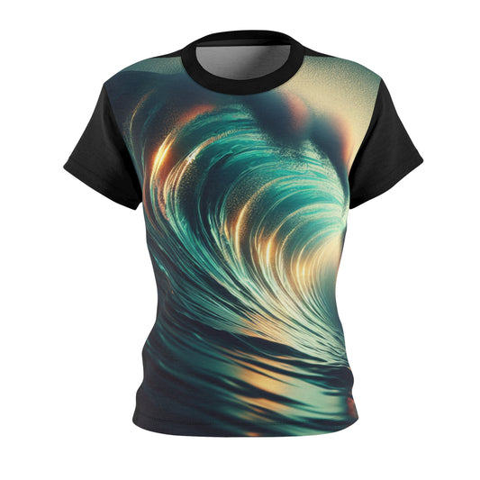 Women's All-Over Print T-Shirt – Soft, Breathable & Stylish Custom Tee, Waves design, Waves print, Surfer waves