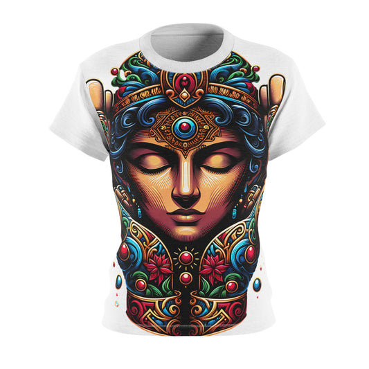 Women's All-Over Print T-Shirt – Soft, Breathable & Stylish Custom Tee, Divine Eye print design, Goddess print design