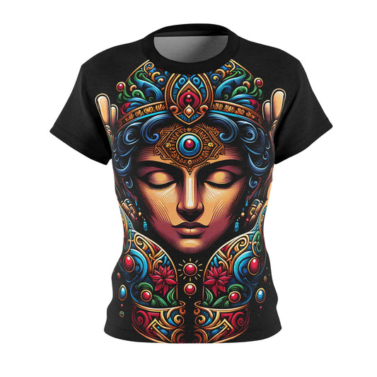 Women's All-Over Print T-Shirt – Soft, Breathable & Stylish Custom Tee, Divine eye design, Goddess print