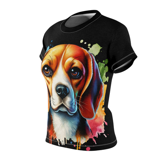 Women's All-Over Print T-Shirt – Soft, Breathable & Stylish Custom Tee, Colorful dog face print, Rainbow dog face print,